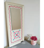 Etamin işleme 26*54 Cm El Yapımı Özel Tasarım Dekoratif Ayna (Çok Renkli)