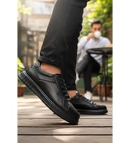 Enoch Hakiki Deri Bağcıklı Erkek Sneaker Ayakkabı Ortopedik Taban
