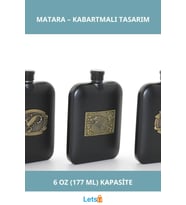 Paslanmaz Çelik Kabartmalı Tekli 6 Oz Matara Sızdırmaz