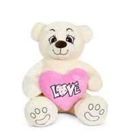 Sevimli LOVE Kalpli ayıcık (%100 YERLİ ) (Krem)