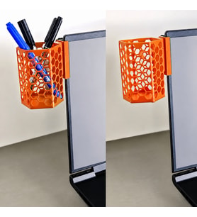 Lexroo 3D Baskı Monitor Kalemlik - Petek Desenli Laptop Kenar Altıgen Kalemlik-Turuncu