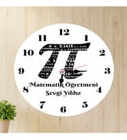 Matematik Öğretmeni İsimli Duvar Saati