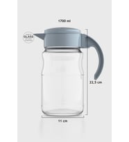 Renga Spiro 1700 ml Pastel Pembe Kapaklı Cam Sürahi 111031 (Turkuaz)