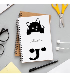 Sevimli Kedi Baskılı Defter Kişiye Özel