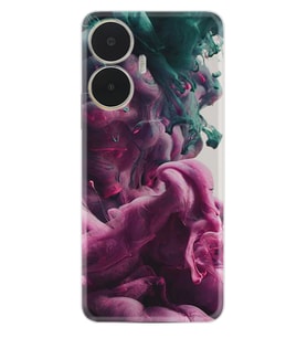 Realme C55 Kılıf Resimli Desenli Baskılı Silikon Pink Green Cloud 1306