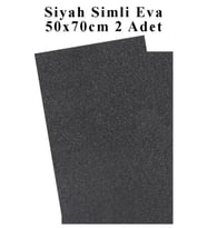 Siyah Simli Eva 50x70 cm 2 Adet Simli Eva Süngeri Okul Kreş Anasınıfı Elişi Etkinlikleri