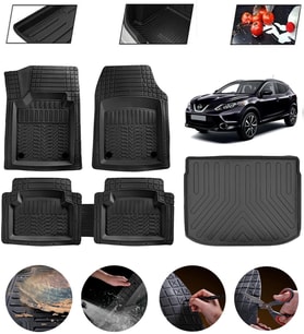 Nissan Qashqai 2022-2026 Ust Uyumlu Paspas Araca Özel Bagaj Havuzu MBS Siyah