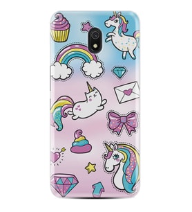 Xiaomi Redmi 8A 8 Pro 9C 9T 10C 11T Pro Kılıf Desenli Silikon Unicorn Mektup 1800