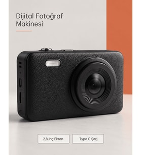 Siyah Renk 2,8 İnç Ekranlı Taşınabilir Dijital Fotoğraf Makinesi