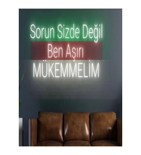 Sorun Sizde Değil Ben Aşırı MÜKEMMELİM Yazılı Neon Tabela