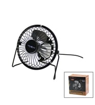 USB - MİNİ FAN METAL KASA - AYAK=360 DERECE MASA ÜSTÜ VANTİLATÖR 4-METAL PERVANE 13.5X11X15CM5V-2.5W (5343)