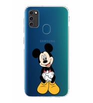 Samsung Galaxy M21  Kamera Korumalı Kapak Mickey Mouse Tasarımlı  Şeffaf  Kılıf