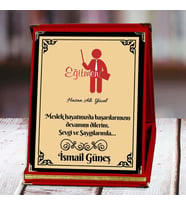 Eğitmen Baskılı Plaket (1. Tasarım)  Kişiye Özel (Kırmızı)