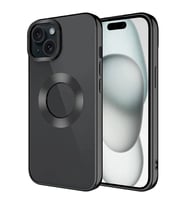 Apple iPhone 15 Plus Kılıf Tek Kamera Çerçeveli Logo Gösteren Zore Omega Kapak