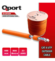 QPORT QPORT Q-CATO2R 500MT UTP CAT6 OUTDOOR NETWORK KABLO TURUNCU 23AWG 0.58MM