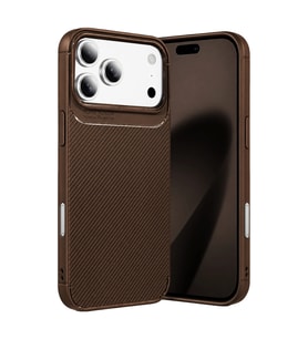 Newface Apple İphone 18 Pro Max Auto Focus Karbon Kapak - Kahverengi