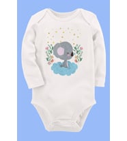 Organik Baskılı Pamuklu Unisex Bebek Body UZUNE183
