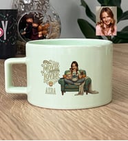 Kişiye Özel Karikatürlü Movie Lover Lüks Pastel Fincan Doğum Günü Hediyesi