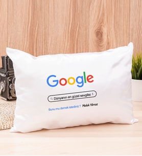 Kişiye Özel Google Tasarım Esprili Dikdörtgen Yastık
