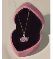 Swarovski çelik kuğu kolye pembe beyaz model kuğu kolye