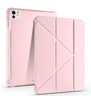 Apple iPad Pro 11 2025 M5 Uyumlu Kılıf Zore Tri Folding Kalem Bölmeli Standlı Kılıf (Rose Gold Altın)