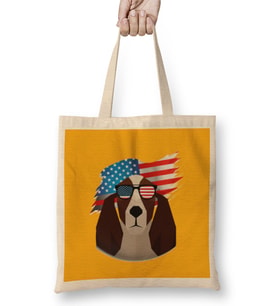 DOG İndependence Day 4th Of July Gift Celebration Patriotic Bez Çanta Uzun Saplı