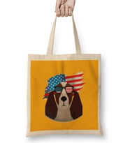 DOG İndependence Day 4th Of July Gift Celebration Patriotic Bez Çanta Uzun Saplı