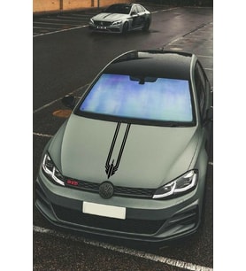 Oto Kaput Sticker Üçgen Damga Siyah 12*60 Cm