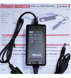 Sunny SYD1109-6016 DC DC Dönüştürücü 16V 3.75A 60W 2.5x5.5 uç (Siyah)