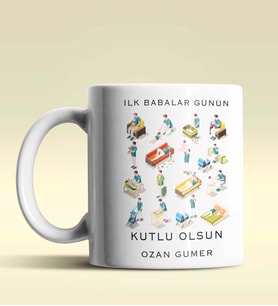 Kişiye Özel İlk Babalar Günün Kutlu Olsun Tema Beyaz Kupa
