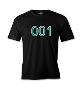 Squid Game-Number 001 Siyah Erkek Tshirt