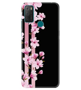 TCL 20E Kılıf Resimli Silikon Kılıf Pink Flowers 3 1393