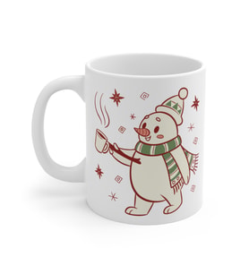 Cheerful Snowman Coffee Mug  - Komik Hediye Kupa  Ofis Arkadaşına Harika Hediye
