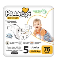 Paddlers Protection Bebek Bezi 5 Numara Junior (11-18 Kg) 76 Adet – 2’li Jumbo Set, Maksimum Koruma