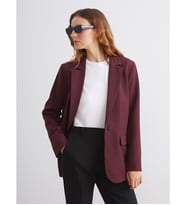 LCW Vision Bordo Krep Kadın Blazer Ceket