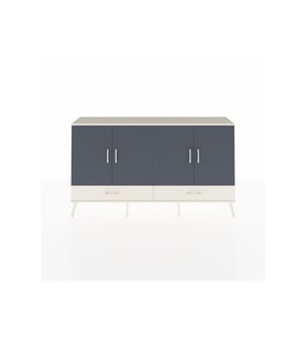 Arges Konsol 6 Raflı 2 Çekmeceli 4 Kapaklı 176x30x99 Aytaşı-Antrasit/Aytaşı