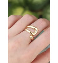 Pirinç Gold Renk Ayarlanabilir Yüzük 5886