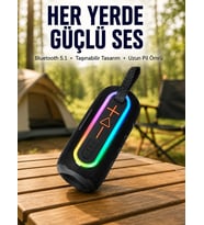 Renkli LED Işıklı Kablosuz Hoparlör IP67 Sertifikalı Yeni Nesil