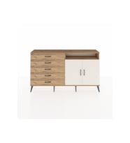 Arges Konsol 2 Raflı 5 Çekmeceli 2 Kapaklı 176x30x99 Çam-Aytaşı/Çam