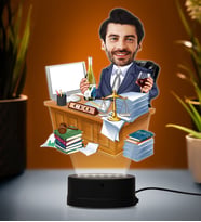 Doğum Günü Hediyesi,Sevgiliye Hediye, Kişiye Özel Fotoğraflı Ceo Karikatür 3D Led Lamba (Beyaz)