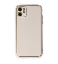 Apple İphone 12 Kılıf Coco Deri Silikon Kapak - Beyaz