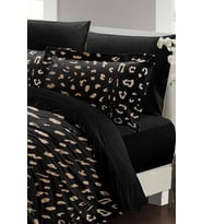 Çift Kişilik ( Lastikli Çarşaflı ) %100 Pamuk Saten Nevresim Takımı Animal Print