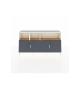Arges Konsol 6 Raflı 4 Kapaklı 176x30x99 Aytaşı-Antrasit/Çam