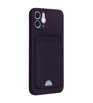 Mey İthalat® iPhone 12 Kılıf Kelvin Kartvizitli Silikon - Derin Mor