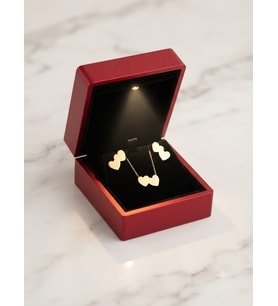 925 Ayar Gümüş Özel Tasarım Çift Kalp Kolye Küpe Set.rose.gold.rodaj Renk Seçeneği