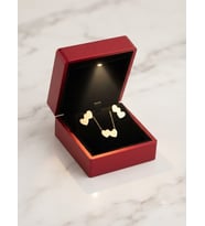 925 Ayar Gümüş Özel Tasarım Çift Kalp Kolye Küpe Set.rose.gold.rodaj Renk Seçeneği