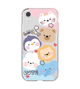 Iphone XR Uyumlu Cute Animals Tasarımlı Şeffaf Telefon Kılıfı