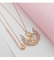 Gümüş Anne Bebek Model Siyah Taşlı Kolye 925 Ayar (Karışık)