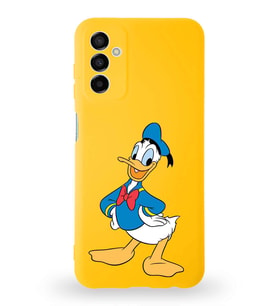 Samsung Galaxy M23 Uyumlu Lansman Kılıf Altı Kapalı İçi Kadife  Donald Duck-C Tasarımlı  Kapak (Şeffaf)
