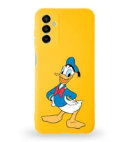 Samsung Galaxy M23 Uyumlu Lansman Kılıf Altı Kapalı İçi Kadife  Donald Duck-C Tasarımlı  Kapak (Şeffaf)